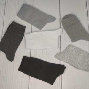 جوراب زنانه ساقدار ساده تم سیاه سفید