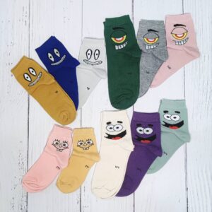 جوراب بچه گانه نیم ساق باب اسفنجی سایز 3+ تا 6+