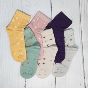 جوراب بچه گانه نیم ساق ماه و ستاره سایز 5
