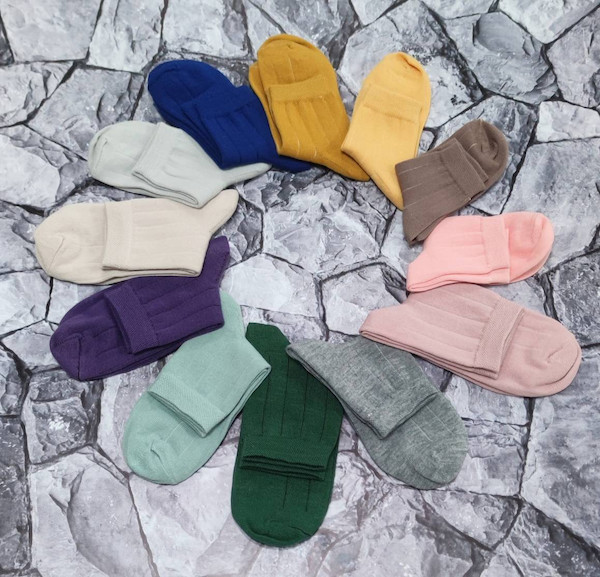 جوراب بچه گانه نیم ساق ساده کبریتی سایز 3+ تا 6+