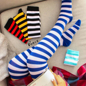 جوراب زنانه بالا زانو دو رنگ رینگی