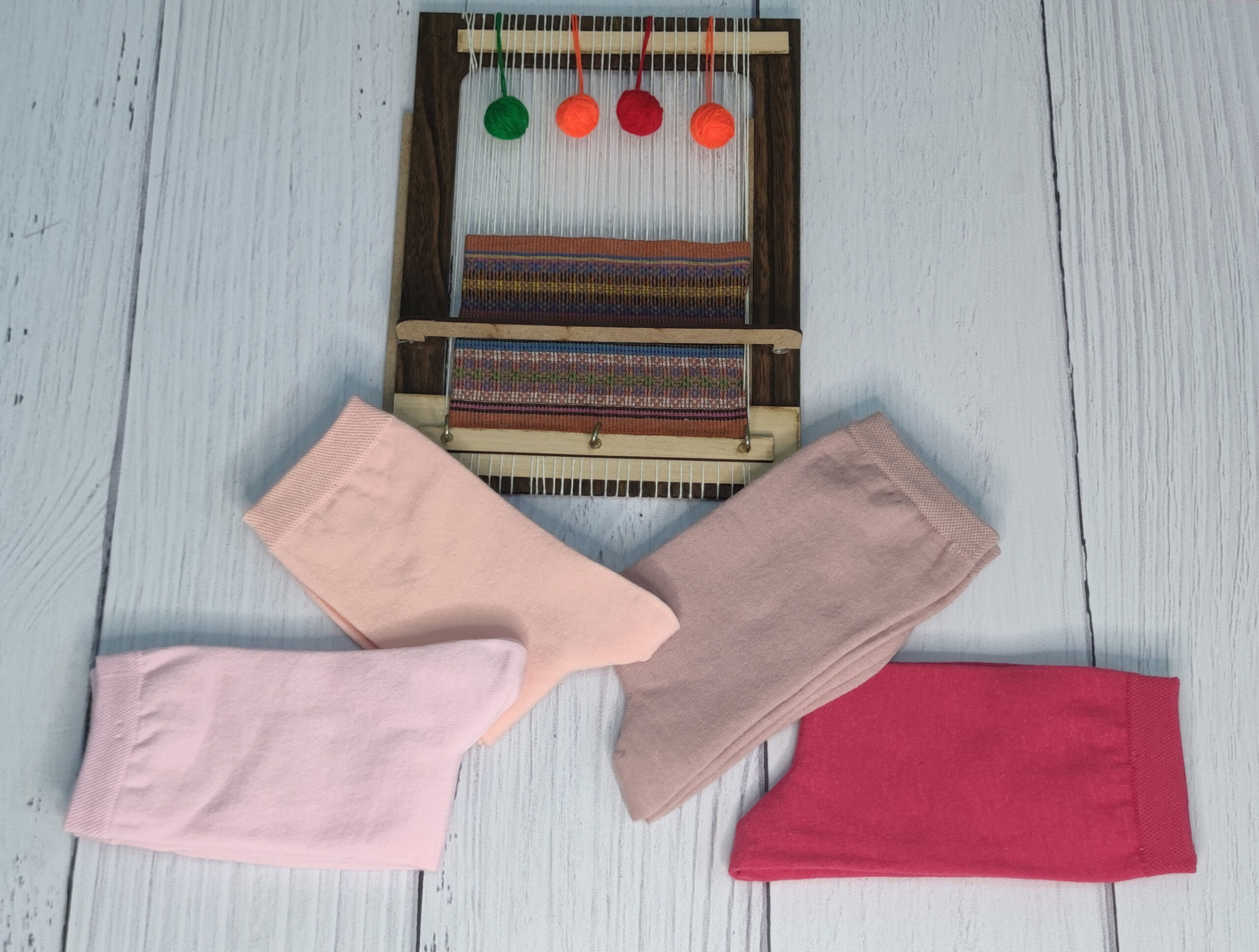 جوراب زنانه ساقدار ساده تم صورتی