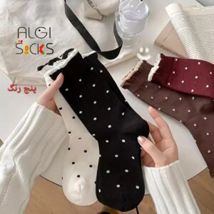 جوراب زنانه ساقدار فانتزی خال دار