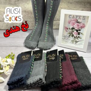 جوراب زنانه ساقدار طرح برجسته ماه گل