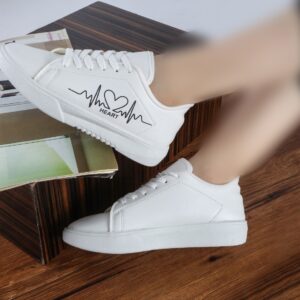 کفش زنانه ونس فشیون سفید طرح قلب