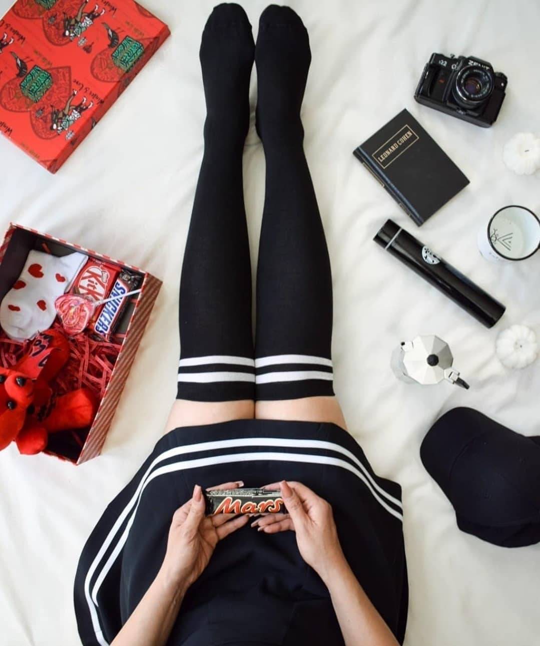 جوراب زنانه بالا زانو 3 خط - Image 2