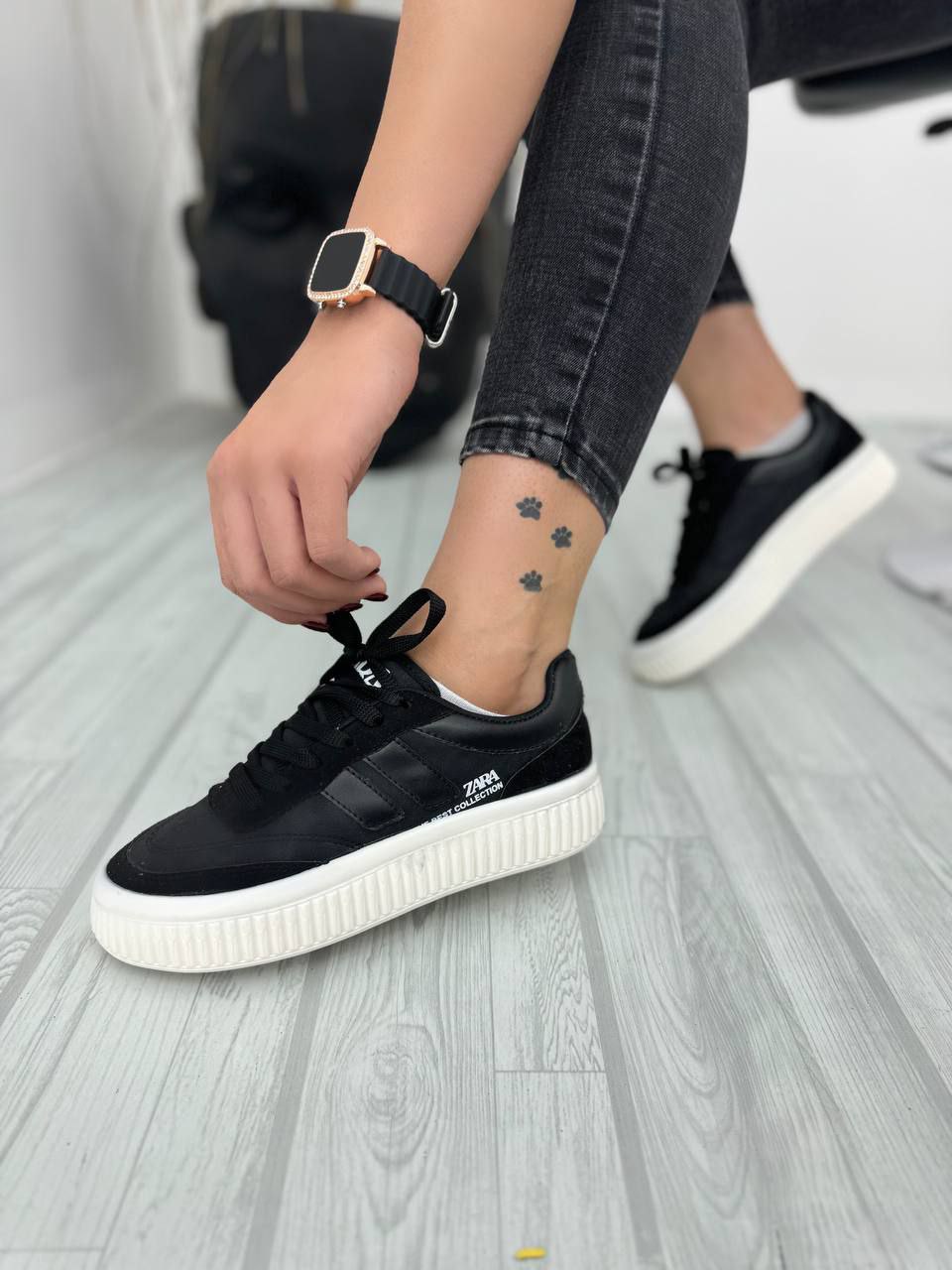 کفش زارا دو خط زنانه (ZARA) مشکی