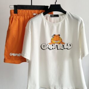 ست تیشرت‌ شورتک زنانه طرح گارفیلد Garfield
