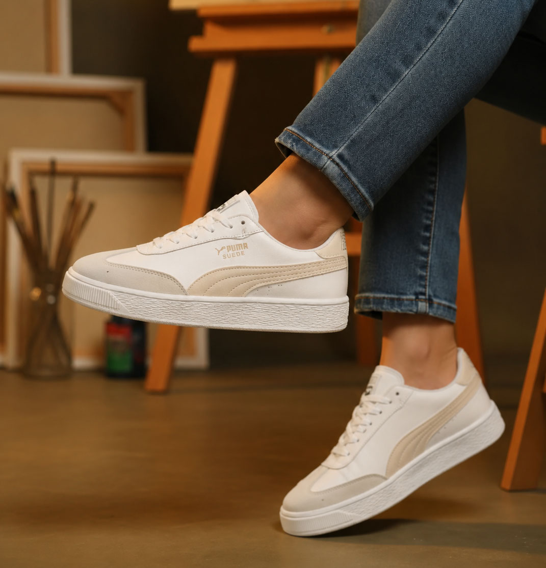 کفش اسپرت زنانه پوما Puma سفید کرمی